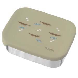 Fresk Edelstahl Vesperdose mit Unterteilung - Krokodil