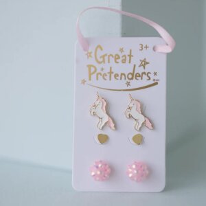 Great Pretenders Ohrstecker mit Einhornmotiv (3 Paar)
