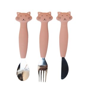 Trixie Kinderbesteck Set aus Silikon 3-teilig - Mrs. Cat...