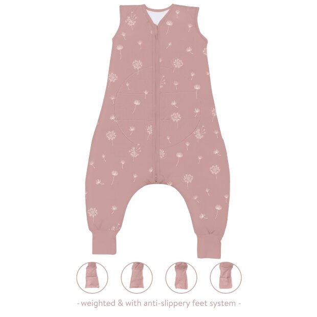 Fillikid 1,5 TOG Schlafsack mit Beinen, GEWICHT & Antislip - Pusteblume rosa