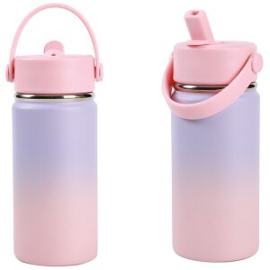 iTotal Edelstahl Thermosflasche 400ml - Lila Rosa...