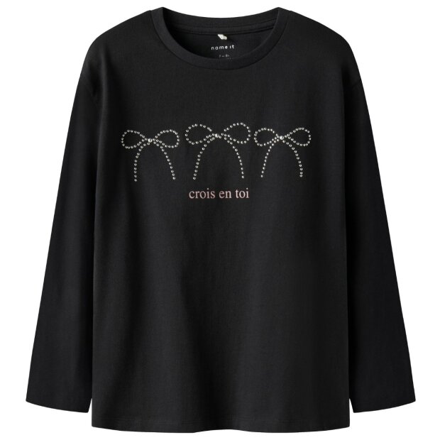 name it Shirt Schleifchen schwarz