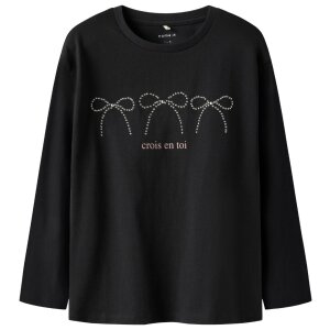 name it Shirt Schleifchen schwarz