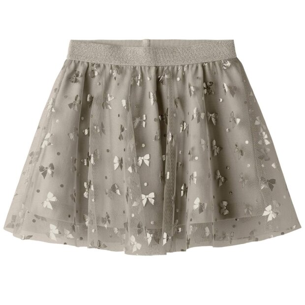 name it Tüllrock Glitzer Schleifen beige