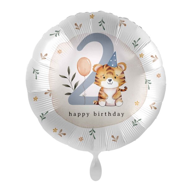 premioloon Balloon - Kindergeburtstag Zahl 2 Tiger (HS)