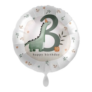 premioloon Balloon - Kindergeburtstag Zahl 3 Dino (HS)