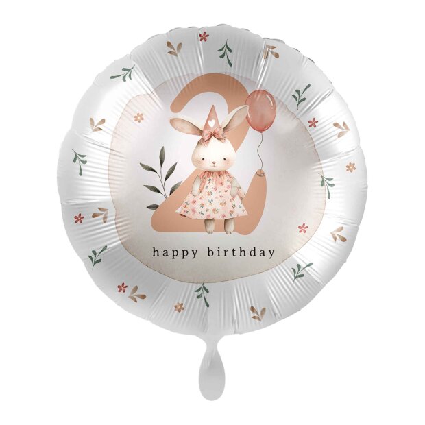 premioloon Balloon - Kindergeburtstag Zahl 2 Hase (HS)
