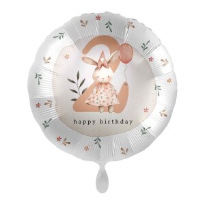 premioloon Balloon - Kindergeburtstag Zahl 2 Hase (HS)