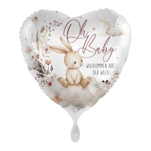 premioloon Herz Balloon - Geburt Hase Willkommen auf der...