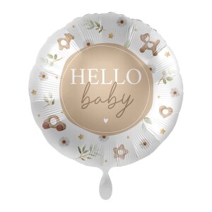 premioloon Balloon - Geburt Hallo Baby beige (HS)