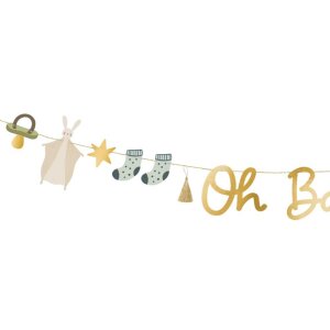 Partydeco Geburt Girlande Oh Baby Banner 2,5m