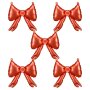 Partydeco 5er Set Folienballons für Girlanden Schleifen, 25,5 x 25 cm, rot