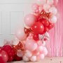 Partydeco 5er Set Folienballons für Girlanden Schleifen, 25,5 x 25 cm, rot
