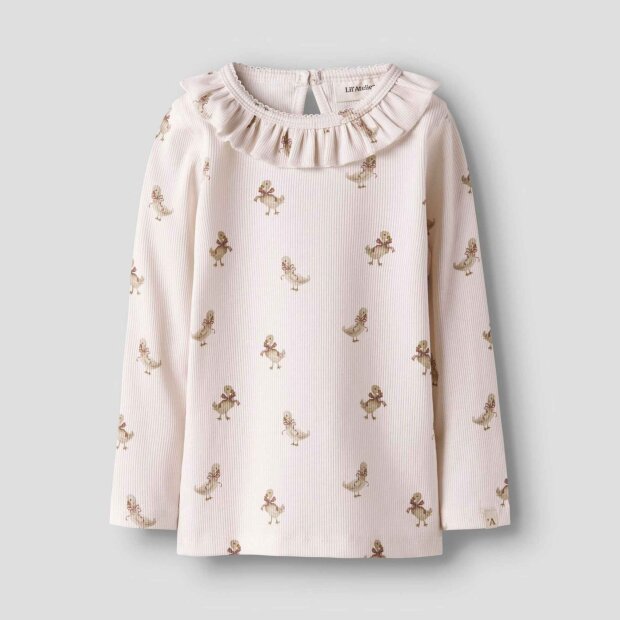 Lil Atelier SLIM FIT OBERTEIL MIT LANGEN ÄRMELN - Gänse