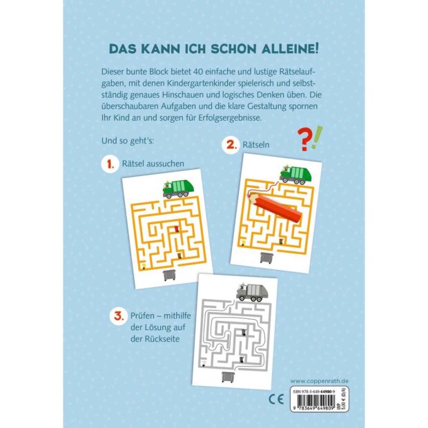 Coppenrath Mein kunterbunter Kindergartenblock - Rätsel ohne Text - Fahrzeuge