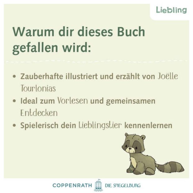 Coppenrath Buch - Liebling: Kleiner Waschbär, erzähl mir von dir