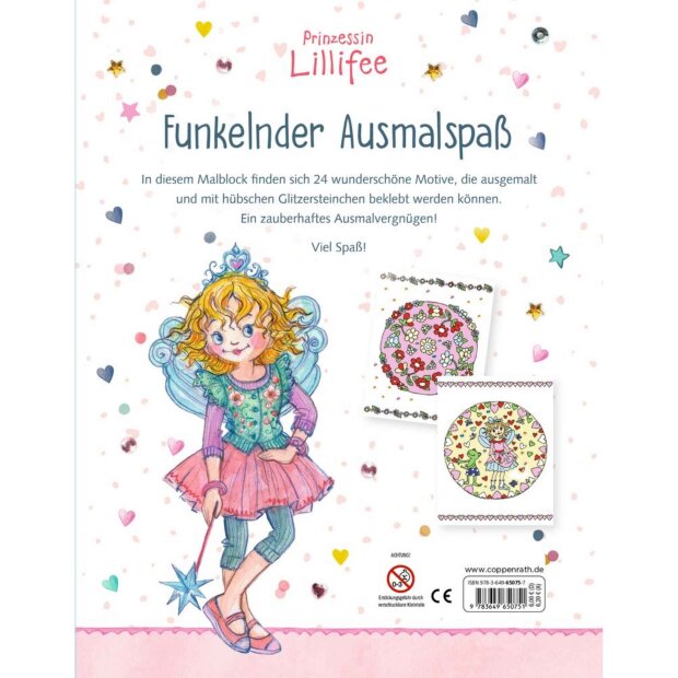 Coppenrath Malblock mit Glitzersteinchen: Mandalas (Prinzessin Lillifee)