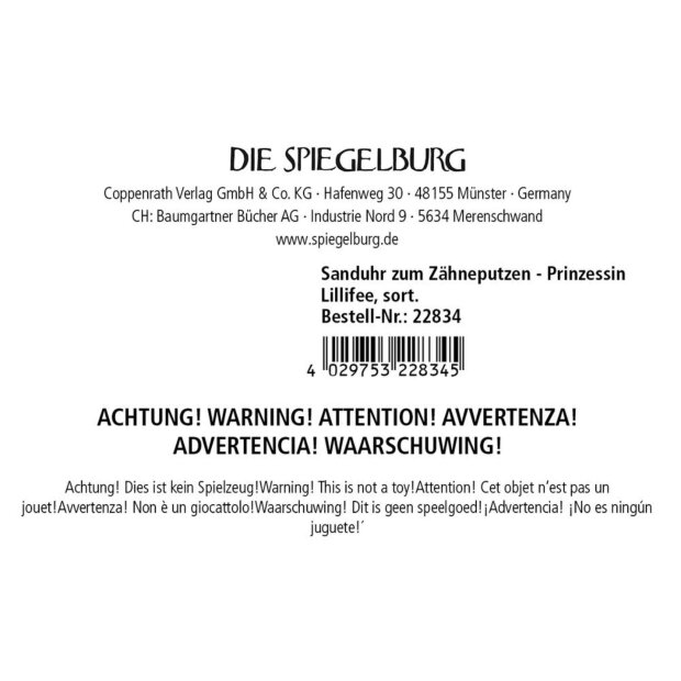 Coppenrath Sanduhr zum Zähneputzen - Prinzessin Lillifee sortiert