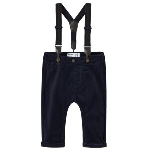 name it Baby Cordhose mit Hosenträgern blau