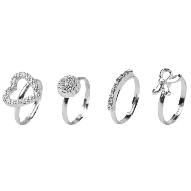 name it 4er-Set Ringe silber