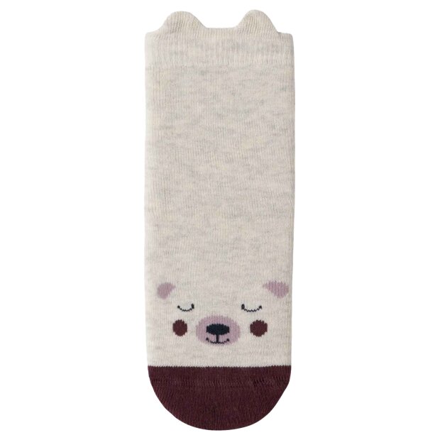 nameit Frottee Socken mit Rutschschutz - beige Bär