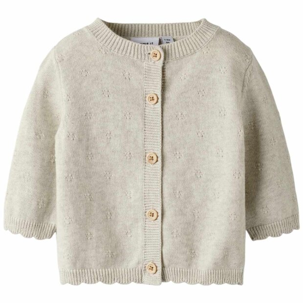 name it Baby Strickjacke natur