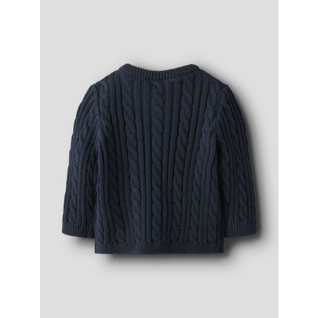 name it Baby Strickjacke Zopfmuster blau