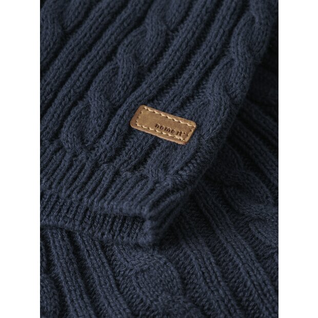 name it Baby Strickjacke Zopfmuster blau