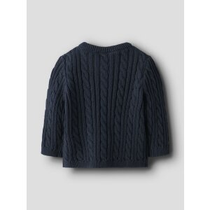 name it Baby Strickjacke Zopfmuster blau