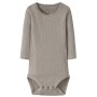 name it Basic Babybody Borte grau braun 68
