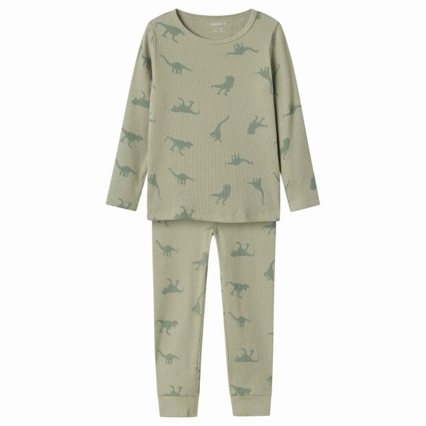 nameit langarm Schlafanzug - Dino Agave Green