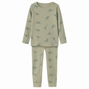 nameit langarm Schlafanzug - Dino Agave Green