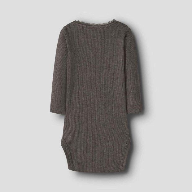 nameit Basic gerippter Babybody - delicioso melange