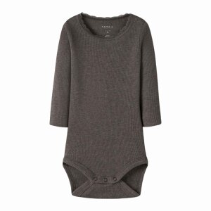 nameit Basic gerippter Babybody - delicioso melange