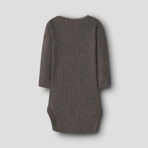 nameit Basic gerippter Babybody - delicioso melange