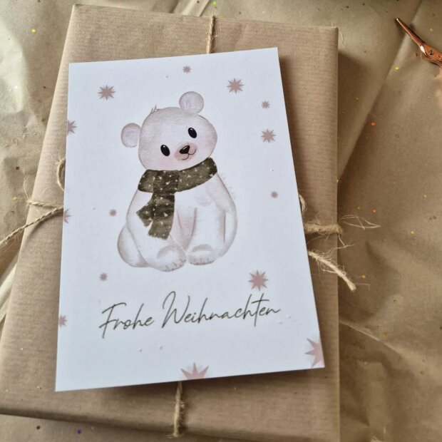 Buttercup Illustration Postkarte A6 - Weihnachten - Eisbär inkl. Umschlag