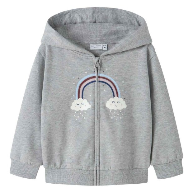 nameit Hoodie mit Reißverschluss - grau Regenbogen