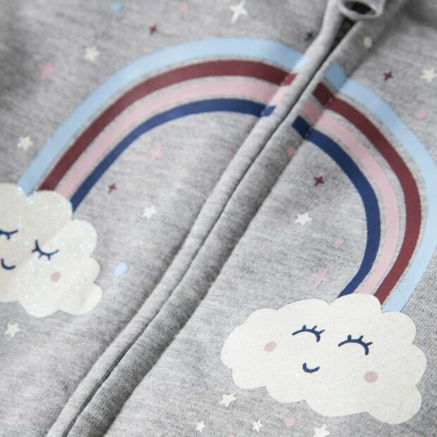nameit Hoodie mit Reißverschluss - grau Regenbogen