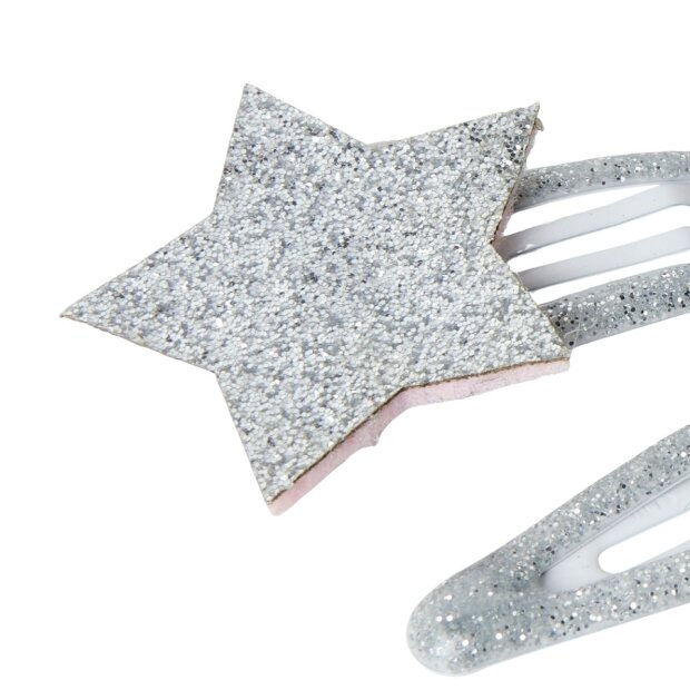 name it 4er-Pack Haarklammer Glitzer silber
