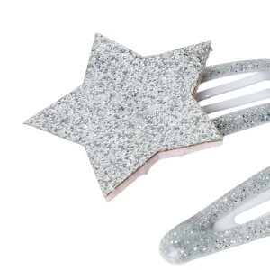 name it 4er-Pack Haarklammer Glitzer silber