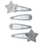 name it 4er-Pack Haarklammer Glitzer silber