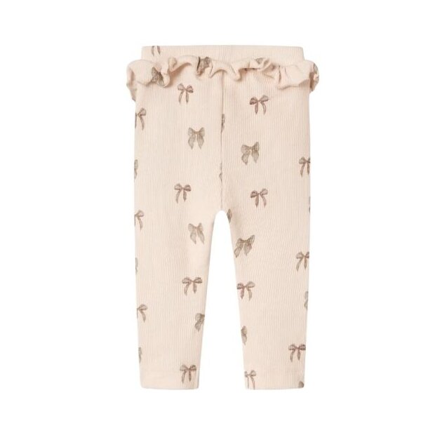 Lil Atelier Baby - Leggings Silver peony Schleifen mit Rüschchen