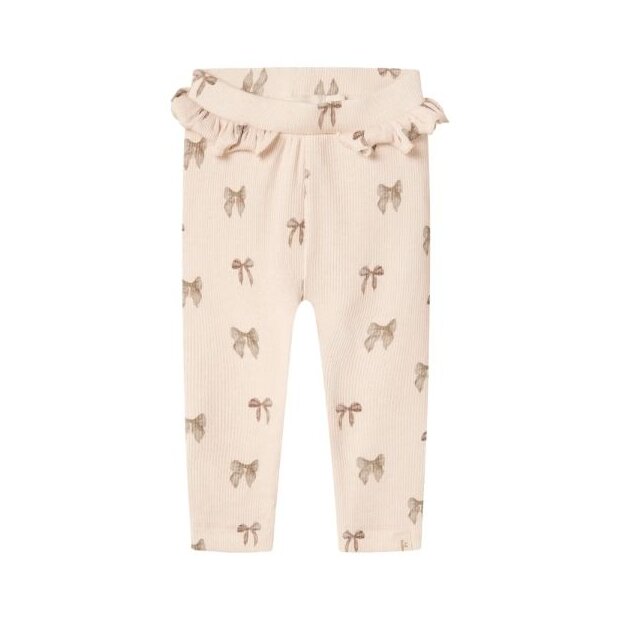 Lil Atelier Baby - Leggings Silver peony Schleifen mit Rüschchen