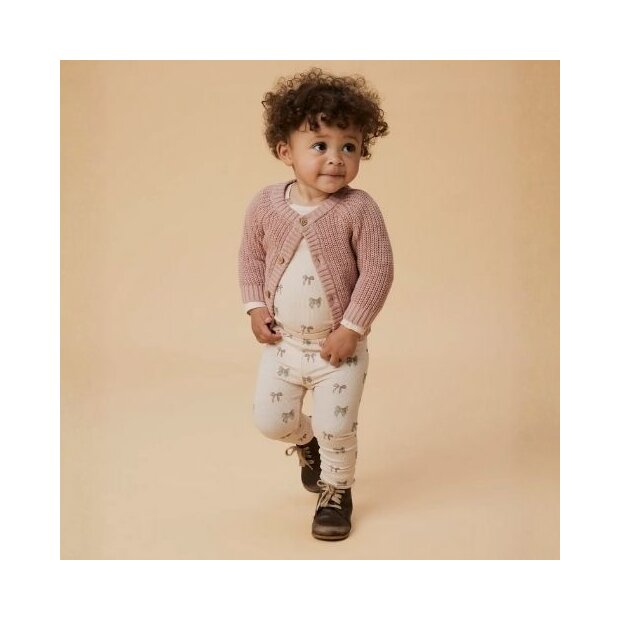 Lil Atelier Baby - Leggings Silver peony Schleifen mit Rüschchen