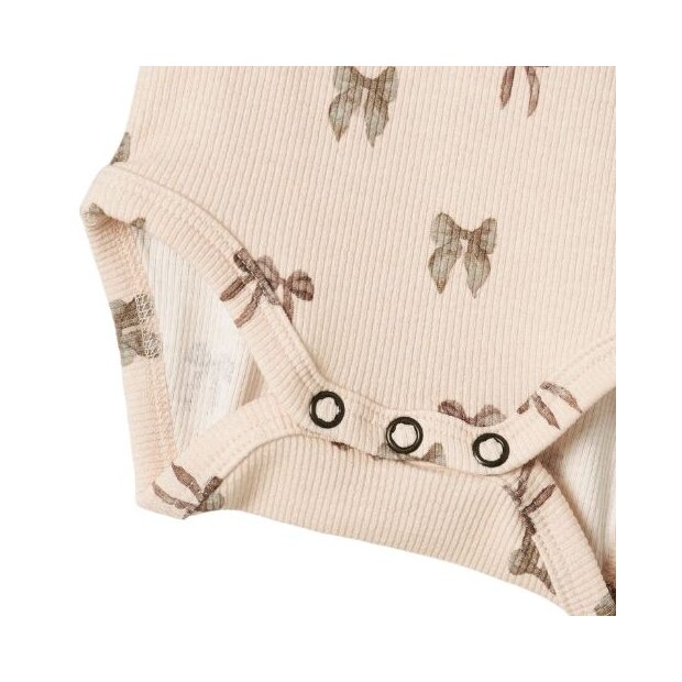 Lil Atelier Baby - Body Silver peony Schleifen mit Rüschchen
