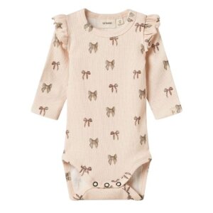Lil Atelier Baby - Body Silver peony Schleifen mit...