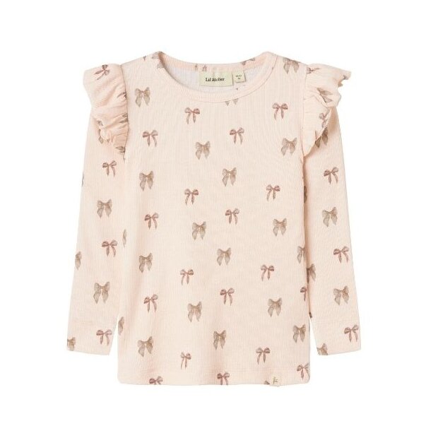 Lil Atelier Shirt Silver peony Schleifen mit Rüschchen