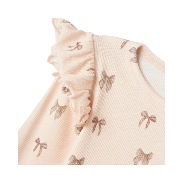 Lil Atelier Shirt Silver peony Schleifen mit Rüschchen