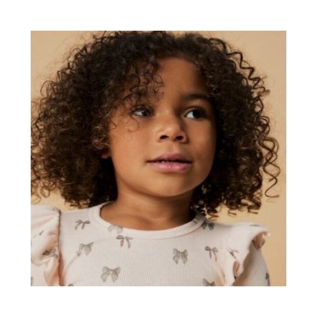 Lil Atelier Shirt Silver peony Schleifen mit Rüschchen