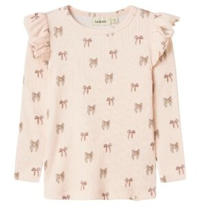 Lil Atelier Shirt Silver peony Schleifen mit Rüschchen